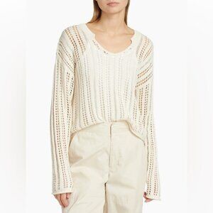 ATM Anthony Thomas Melillo sweater Ivory Knit Long Sleeve office professional XS